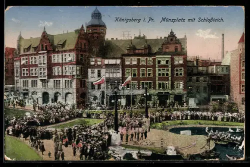 AK Königsberg, Münzplatz mit Schlossteich