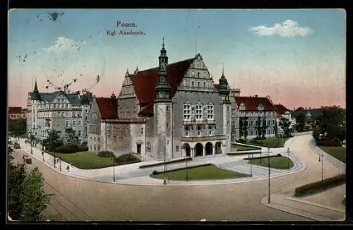 AK Posen / Poznan, Blick auf die königl. Akademie