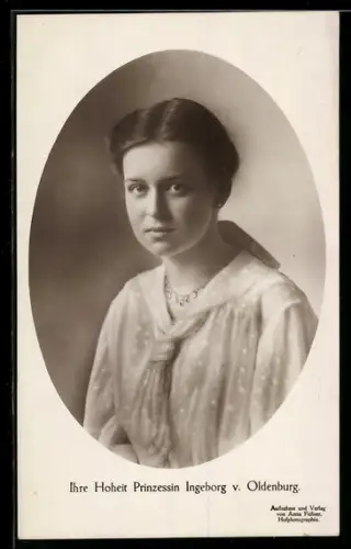 AK Prinzessin Ingeborg von Oldenburg im Porträt