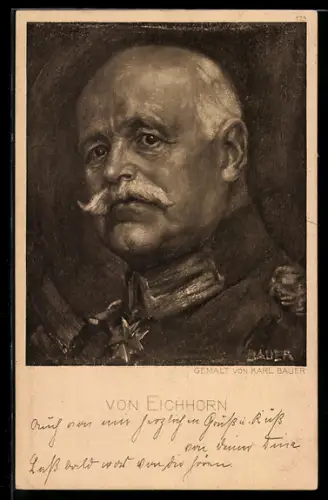 Künstler-AK Generaloberst von Eichhorn, Kopfportrait