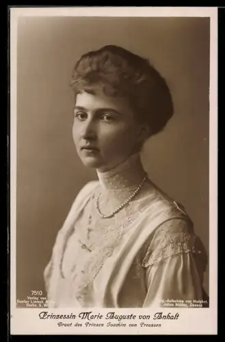AK Prinzessin Marie Auguste von Anhalt Braut v. Prinz Joachim von Preussen