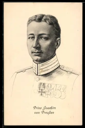 AK Prinz Joachim von Preussen mit Uniform und Orden
