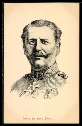AK Portrait von General von Einem in Uniform mit Orden