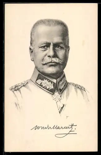 Künstler-AK General der Kavallerie von der Marwitz in Uniform mit Eisernem Kreuz