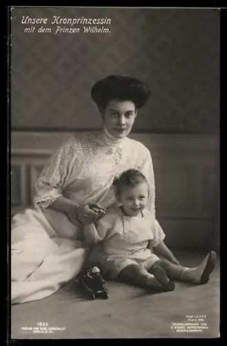 AK Kronprinzessin mit dem Prinzen Wilhelm