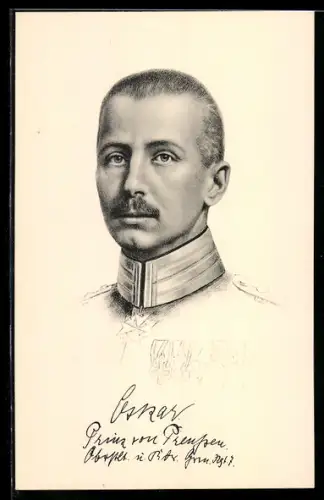 AK Portrait Prinz Oskar von Preussen