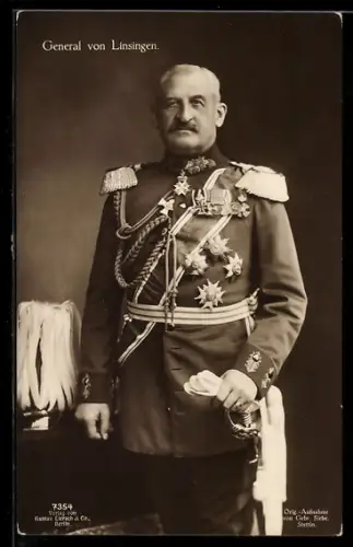 AK Porträt General von Linsingen in Uniform