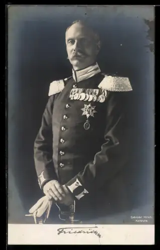 AK Uniformfoto des Grossherzoges Friedrich II. mit Bruststern
