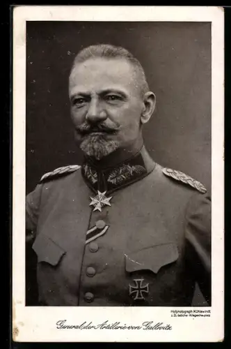 AK Portrait des Generals der Artillerie von Gallwitz in Uniform