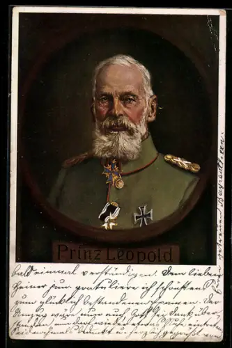 AK Prinz Leopold von Bayern, Portrait mit Pour le Mérite