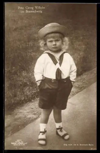 AK Der junge Prinz Georg Wilhelm zu Braunschweig auf der Strasse