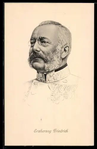 Künstler-AK Erzherzog Friedrich von Österreich mit Zwicker