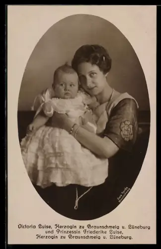 AK Victoria Louise Herzogin von Braunschweig und Prinzessin Frederike Luise