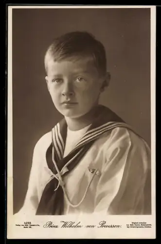 Foto-AK Portrait Prinz Wilhelm von Preussen trägt Matrosenanzug