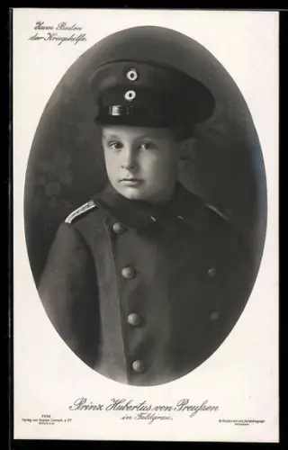AK Portrait Prinz Hubertus in Feldgrau, Zum Besten der Kriegshilfe