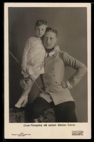 AK Kronprinz Wilhelm von Preussen mit ältestem Sohn