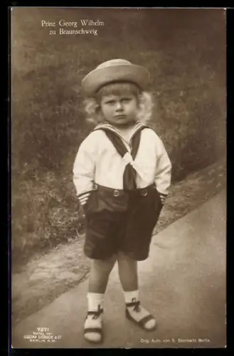 AK Der junge Prinz Georg Wilhelm zu Braunschweig auf der Strasse