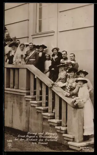 AK Herzog Ernst August von Braunschweig bei der Hochzeit des Freiherrn von Bonnet
