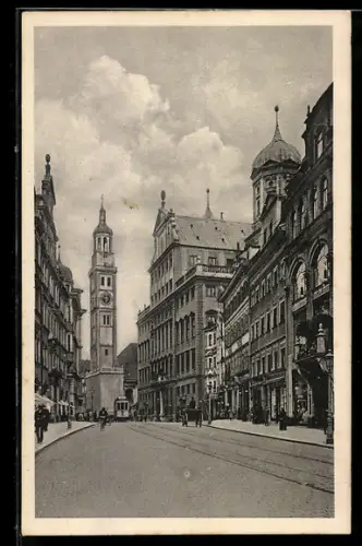 AK Augsburg, Perlachturm und Rathaus