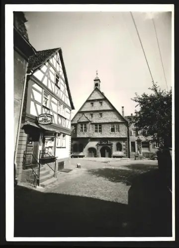 Fotografie Ansicht Wörth a. M., Ortspartie mit Friseursalon Dechent