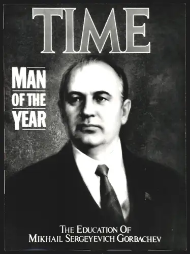 Fotografie Sowjetischer Parteichef Mikhail Gorbachev / Gorbatschow auf dem Cover des Time-Magazine als Man of the Year