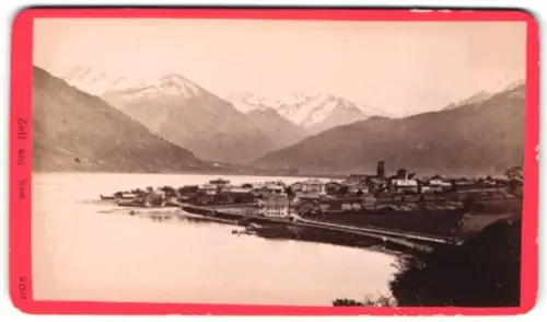 Fotografie Würthle & Spinnhirn, Salzburg, Schwarzstrasse 9, Ansicht Zell am See, Ortsansicht mit Bergen im Hintergrund