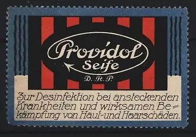 Reklamemarke Providol, Desinfizierende Seife, Pfeilsymbol