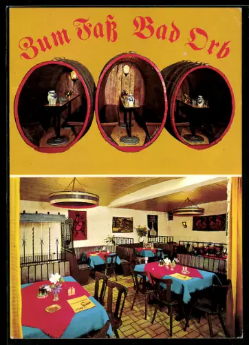AK Bad Orb, Gasthaus Zum Fass, Haselstrasse 18, Innenansicht