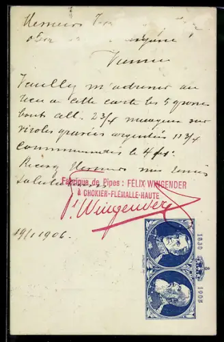 AK Leopold I., König von Belgien 1830 und Portrait König Leopold II., Ganzsache