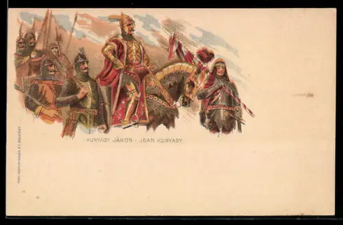 Lithographie Ungarischer Heerführer Jean Hunyady, Ganzsache