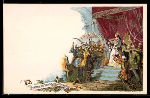 Lithographie Moriamur Pro Regenostra Maria Theresia Ungarn, Ganzsache