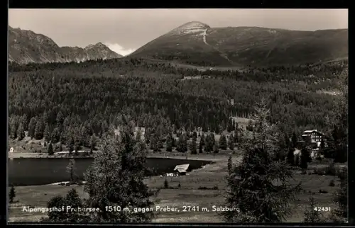 AK Tamsweg /Salzburg, Alpengasthof Prebersee mit See und Preber