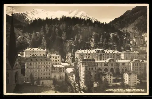 AK Badgastein, Panorama mit Rathausberg
