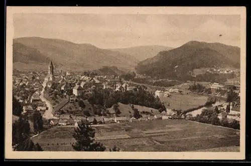 AK Judenburg /Steiermark, Ortspanorama mit Kirche