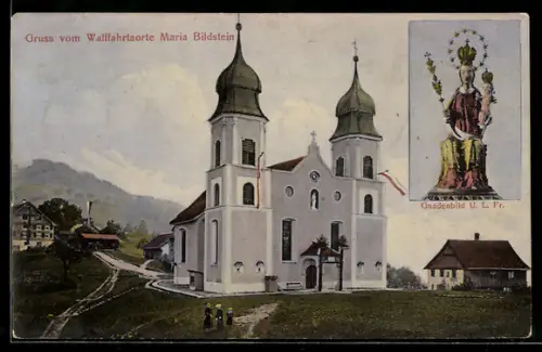 AK Bildstein, Wallfahrtskirche Maria Bildstein mit Gnadenbild
