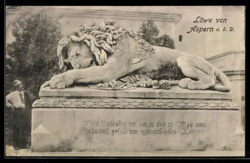 AK Aspern a. d. D., Löwendenkmal