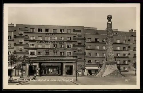 AK Wien, Winarskyhof und Lassalle-Denkmal