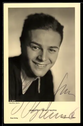 AK Schauspieler Joachim Brennecke, Autograph
