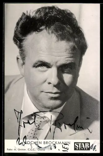 AK Schauspieler Jochen Brockmann im Porträt, Autograph