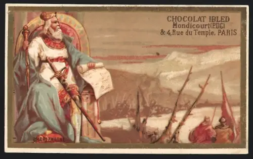 Sammelbild Chocolat Ibled, Paris, Rue de Temple 4, Charlemagne