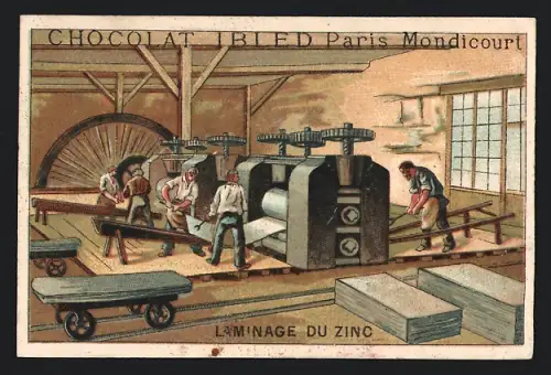 Sammelbild Chocolat Ibled, Paris, Laminage du Zinc
