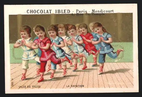Sammelbild Chocolat Ibled, Paris, Rue du Temple 4, La Natation