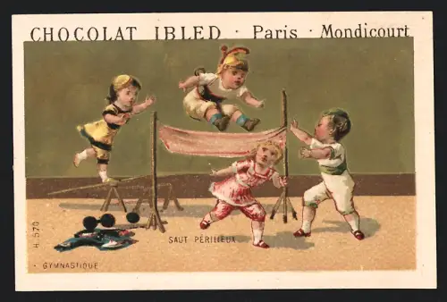 Sammelbild Chocolat Ibled, Paris, Rue du Temple 4, Saut Pérrilleaux