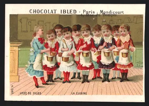 Sammelbild Chocolat Ibled, Paris, Rue du Temple 4, La Cuisine