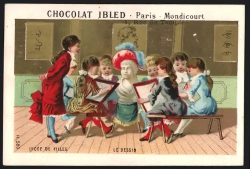 Sammelbild Chocolat Ibled, Paris, Rue du Temple 4, Le Dessin