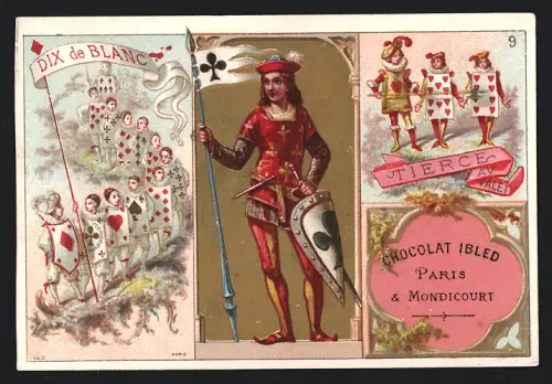 Sammelbild Chocolat Ibled, Paris, Dix de Blanc, Tierce Au Valet