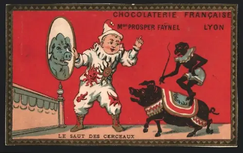 Sammelbild Chocolaterie Francaise Prosper Faynel, Lyon, Le Saut des Cerceaux