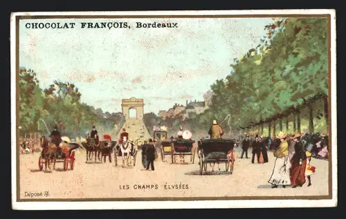 Sammelbild Chocolat Francois, Bordeaux, Les Champs Élysées