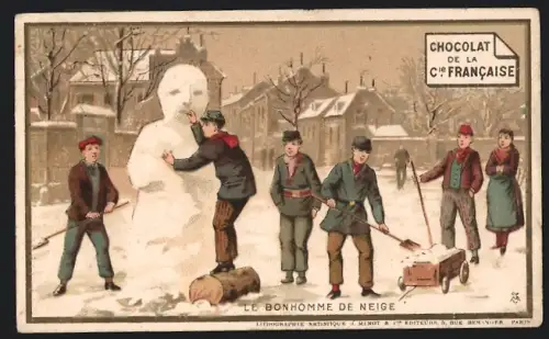 Sammelbild Chocolat de la Compagnie Francaise, Le Bonhomme de Neige