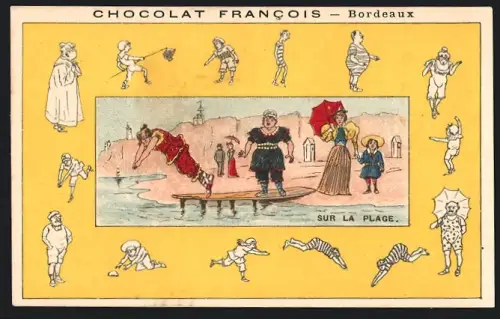 Sammelbild Chocolat Francois, Bordeaux, Sur la Plage